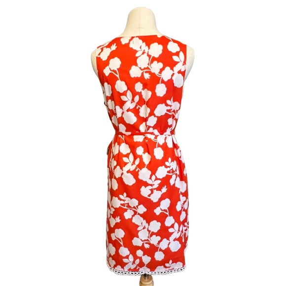 Mud Pie Orange with White Flowers Sleeveless Dress Size Medium - Picture 8 of 8